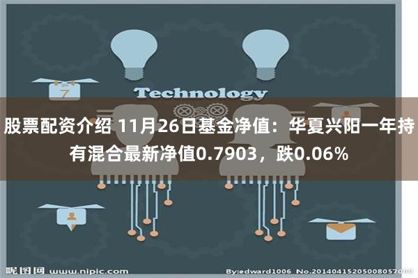 股票配资介绍 11月26日基金净值：华夏兴阳一年持有混合最新净值0.7903，跌0.06%